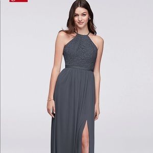David’s bridal gray bridesmaid dress
